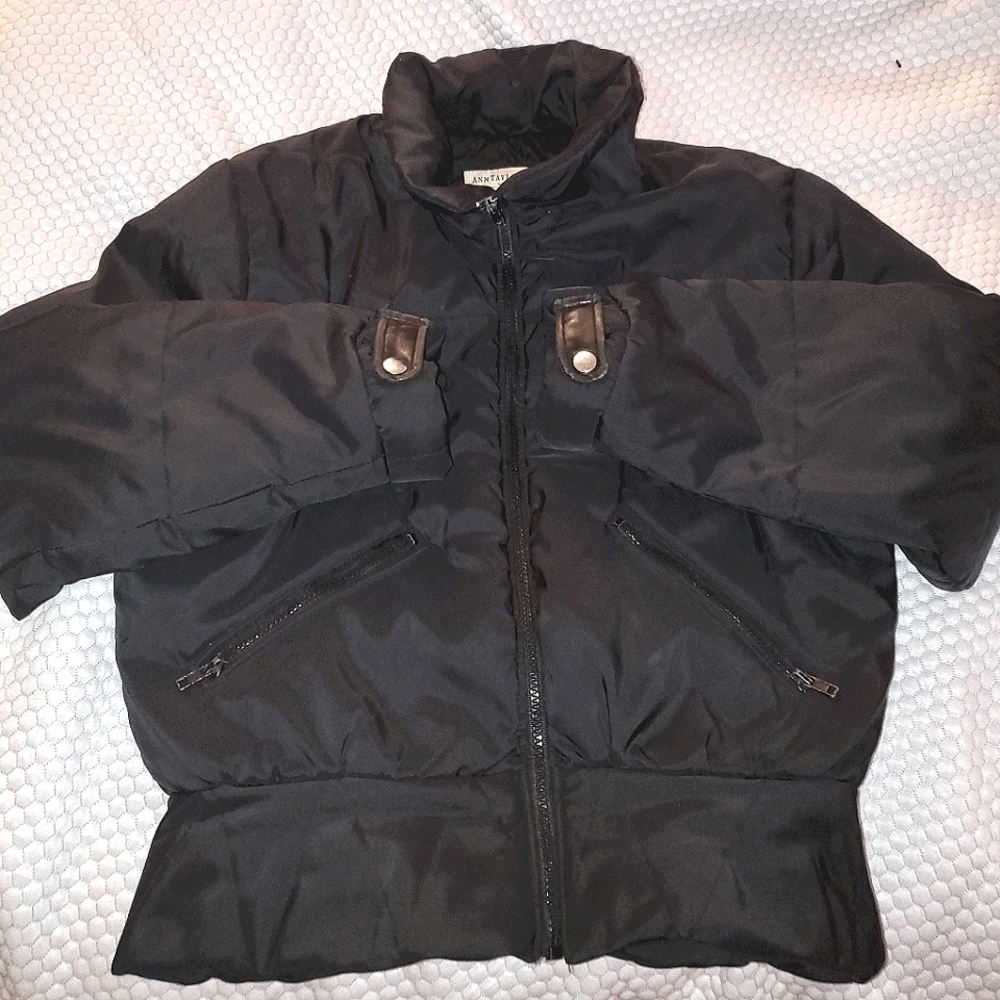 Black Ann Taylor Women's Puffer Coat, Medium